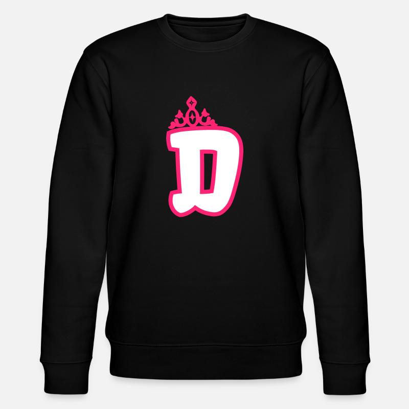 Monogrammierte Kleinkind Mädchen Krone - Stanley/Stella Unisex Bio-Sweatshirt CHANGER  - Schwarz