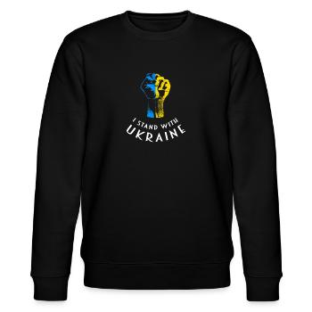 Ukraine - Stanley/Stella Unisex Bio-Sweatshirt CHANGER  - Schwarz - Vorne - Nik (191cm) & Marisol (170cm)