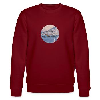 Mont Blanc - Stanley/Stella Unisex Bio-Sweatshirt CHANGER  - Burgunderrot - Vorne - Nik (191cm) & Marisol (170cm)