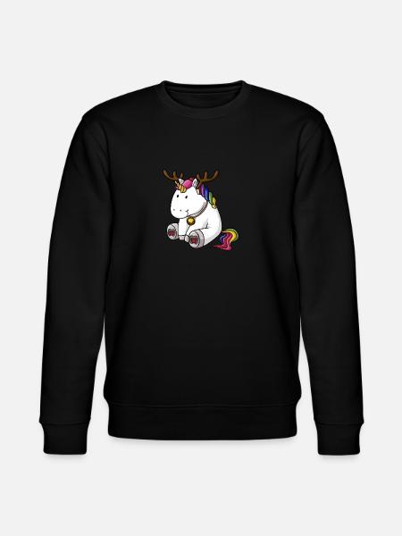 Weihnachts Einhorn - Stanley/Stella Unisex Bio-Sweatshirt CHANGER - Schwarz