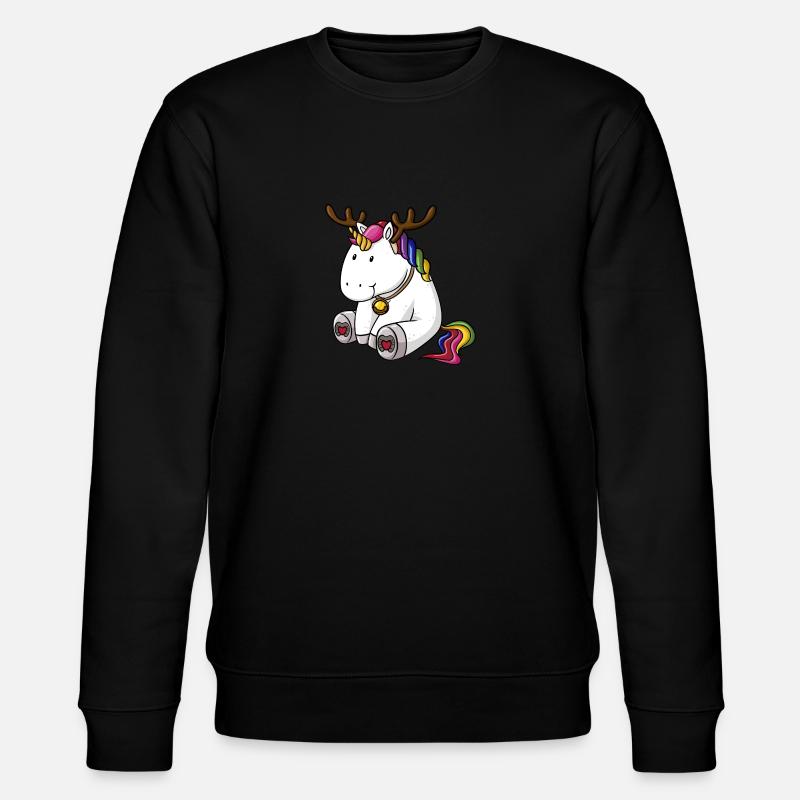 Weihnachts Einhorn - Stanley/Stella Unisex Bio-Sweatshirt CHANGER  - Schwarz