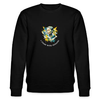 Ukraine - Stanley/Stella Unisex Bio-Sweatshirt CHANGER  - Schwarz - Vorne - Nik (191cm) & Marisol (170cm)