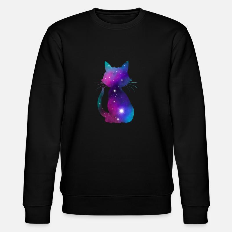 Galaxy Cat - Stanley/Stella Unisex Bio-Sweatshirt CHANGER  - Schwarz