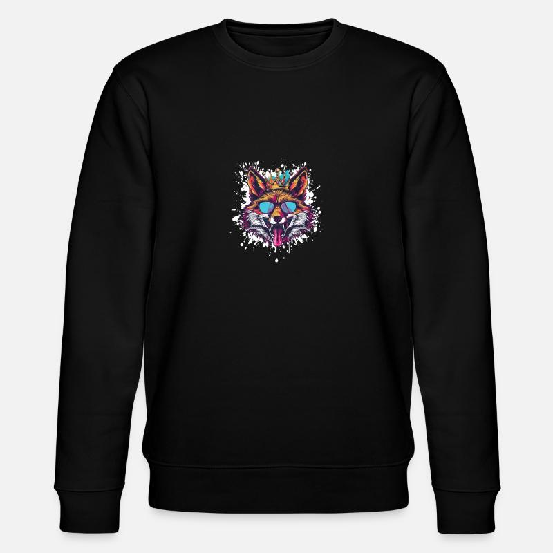 Fox Funny - Stanley/Stella CHANGER Unisex Organic Sweatshirt - black