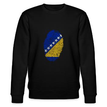 Bosnien und Herzegowina - Stanley/Stella Unisex Bio-Sweatshirt CHANGER  - Schwarz - Vorne - Nik (191cm) & Marisol (170cm)