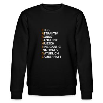 Karl-Heinz Name Geschenk - Stanley/Stella Unisex Bio-Sweatshirt CHANGER  - Schwarz - Vorne - Nik (191cm) & Marisol (170cm)