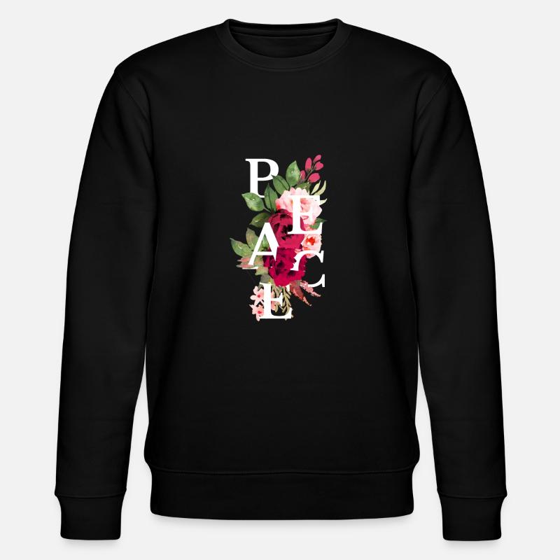 Peace flowers - Sweat bio CHANGER Stanley/Stella Unisexe - noir