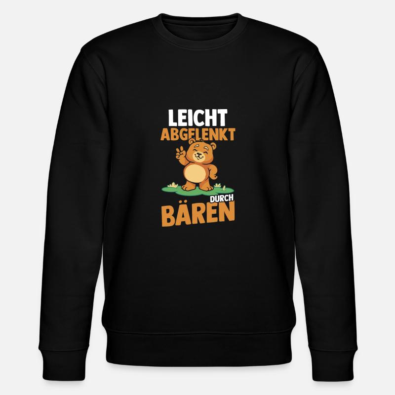 Leicht Abgelenkt Durch Bären - Stanley/Stella Unisex Bio-Sweatshirt CHANGER  - Schwarz