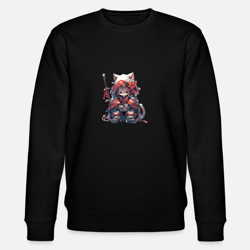 Chat samouraï mignon - Sweat bio CHANGER Stanley/Stella Unisexe - noir