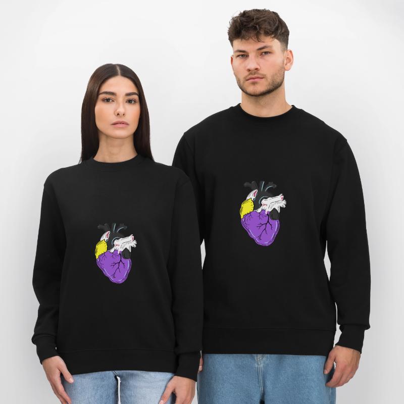 Nonbinary Pride Heart Nonbinary Pride Stanley/Stella CHANGER Unisex Organic Sweatshirt