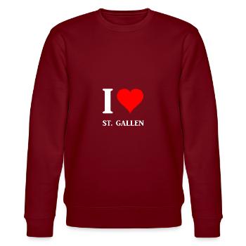 I love ST. Gallen - Stanley/Stella CHANGER Unisex Organic Sweatshirt - burgundy - Front - Nik (191cm) & Marisol (170cm)