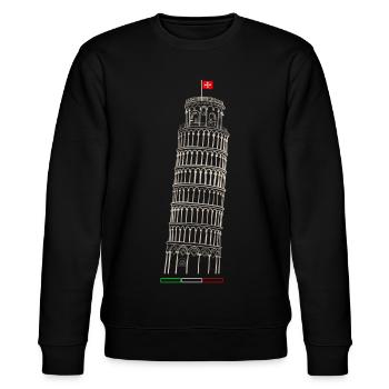 Leaning Tower of Pisa - Stanley/Stella CHANGER Unisex Organic Sweatshirt - black - Front - Nik (191cm) & Marisol (170cm)