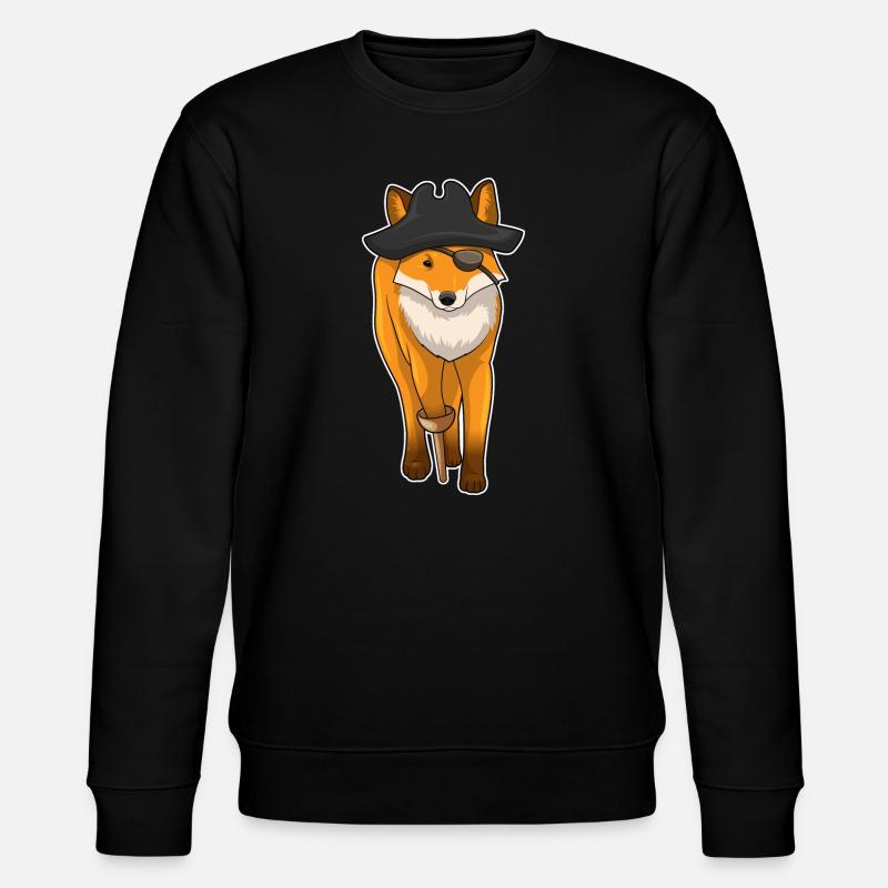 Fuchs Pirat Augenklappe - Stanley/Stella Unisex Bio-Sweatshirt CHANGER  - Schwarz