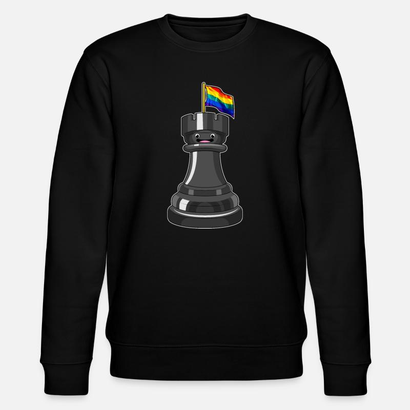 Schachfigur Turm Schach - Stanley/Stella Unisex Bio-Sweatshirt CHANGER  - Schwarz