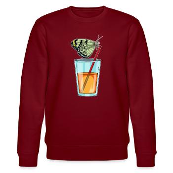 Butterfly Juice - Stanley/Stella CHANGER Unisex Organic Sweatshirt - burgundy - Front - Nik (191cm) & Marisol (170cm)