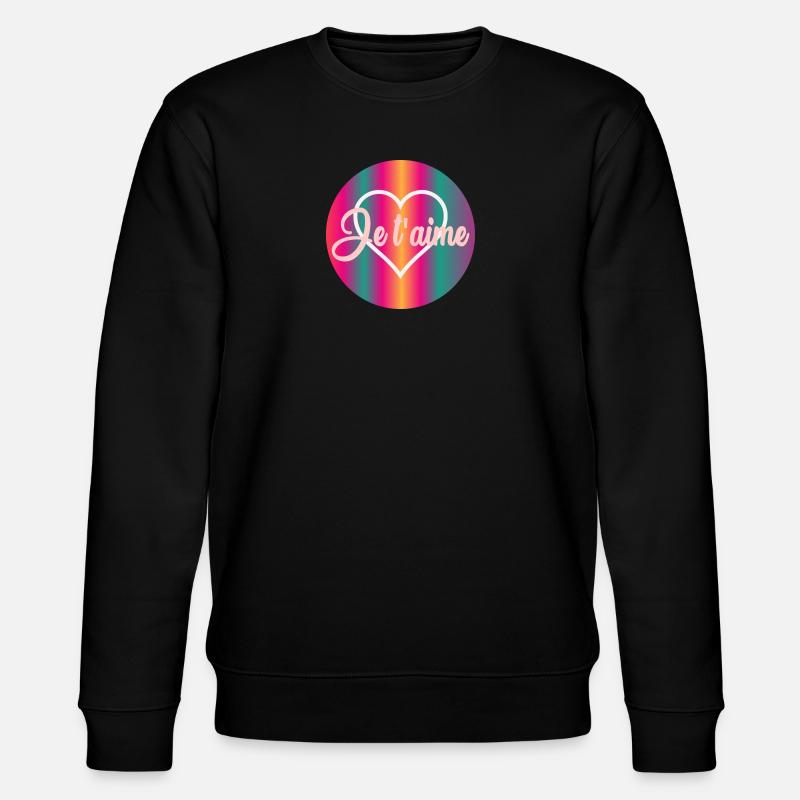 HERZ, ICH LIEBE DICH - Stanley/Stella Unisex Bio-Sweatshirt CHANGER  - Schwarz