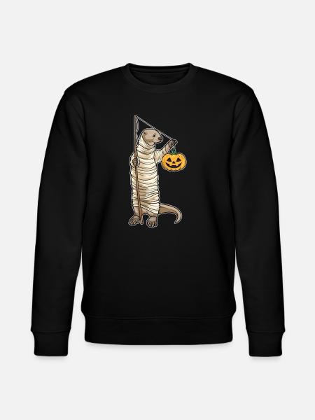 Otter Halloween Fishing - Stanley/Stella CHANGER Unisex Organic Sweatshirt - black