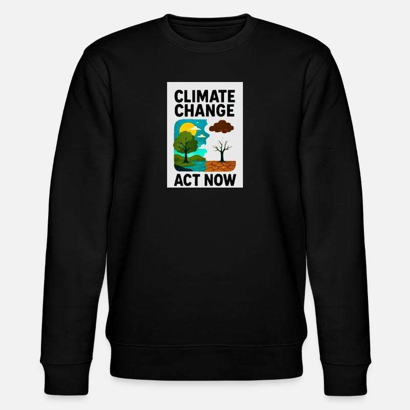 Klimawandel jetzt - Stanley/Stella Unisex Bio-Sweatshirt CHANGER  - Schwarz