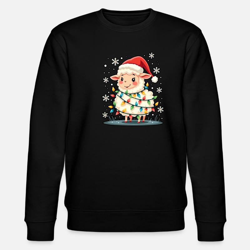 Weihnachtsschaf - Stanley/Stella Unisex Bio-Sweatshirt CHANGER  - Schwarz