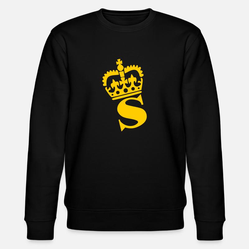 S - Letter - Name - Stanley/Stella CHANGER Unisex Organic Sweatshirt - black