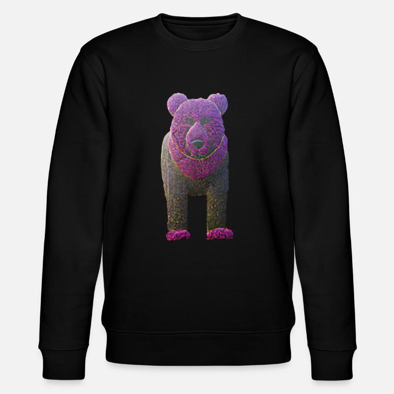 Blumenbär Bär Blumen - Stanley/Stella Unisex Bio-Sweatshirt CHANGER  - Schwarz