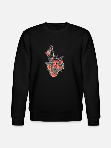 Biker Motorcycle Gift - Stanley/Stella CHANGER Unisex Organic Sweatshirt - black