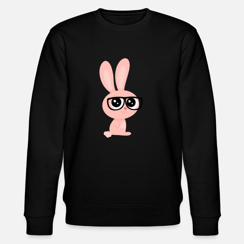 with glasses - Stanley/Stella CHANGER Unisex Organic Sweatshirt - black