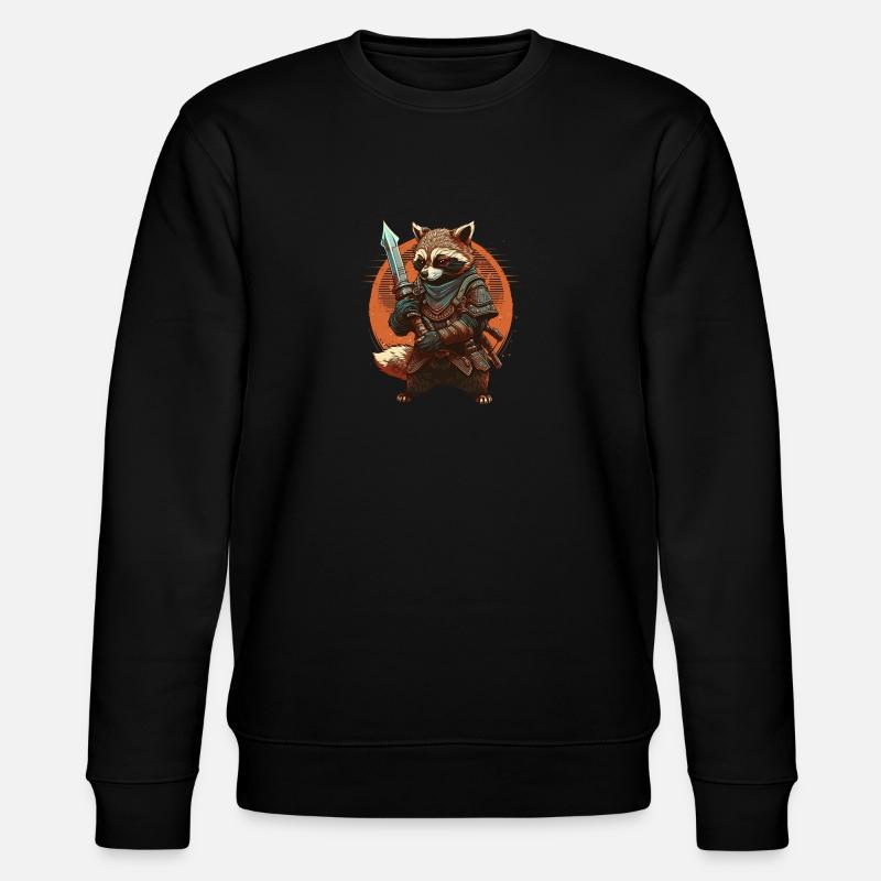 Samurai-Waschbär - Stanley/Stella Unisex Bio-Sweatshirt CHANGER  - Schwarz