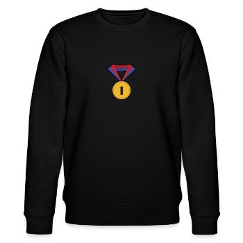 Sportmedaille - Stanley/Stella Unisex Bio-Sweatshirt CHANGER  - Schwarz - Vorne - Nik (191cm) & Marisol (170cm)