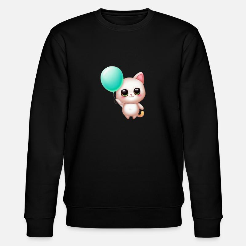 Cat with balloon - Stanley/Stella CHANGER Unisex Organic Sweatshirt - black