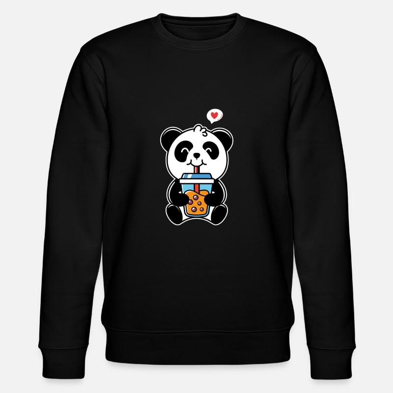 Panda trink - Stanley/Stella Unisex Bio-Sweatshirt CHANGER  - Schwarz