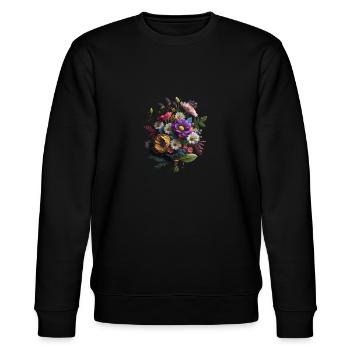 BLUMENSTRAUSS - FRÜHLING - Stanley/Stella Unisex Bio-Sweatshirt CHANGER  - Schwarz - Vorne - Nik (191cm) & Marisol (170cm)