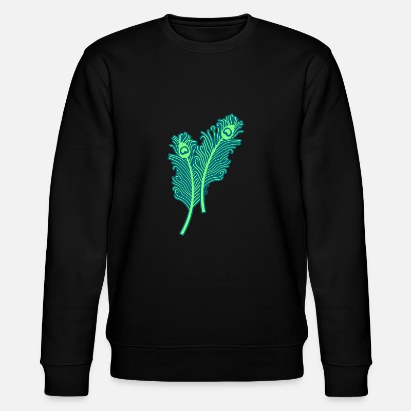 Plumes de paon - Sweat bio CHANGER Stanley/Stella Unisexe - noir