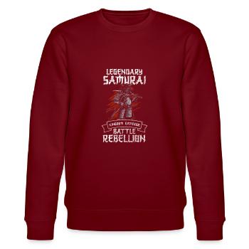 Japan Honor Ninja - Stanley/Stella CHANGER Unisex Organic Sweatshirt - burgundy - Front - Nik (191cm) & Marisol (170cm)