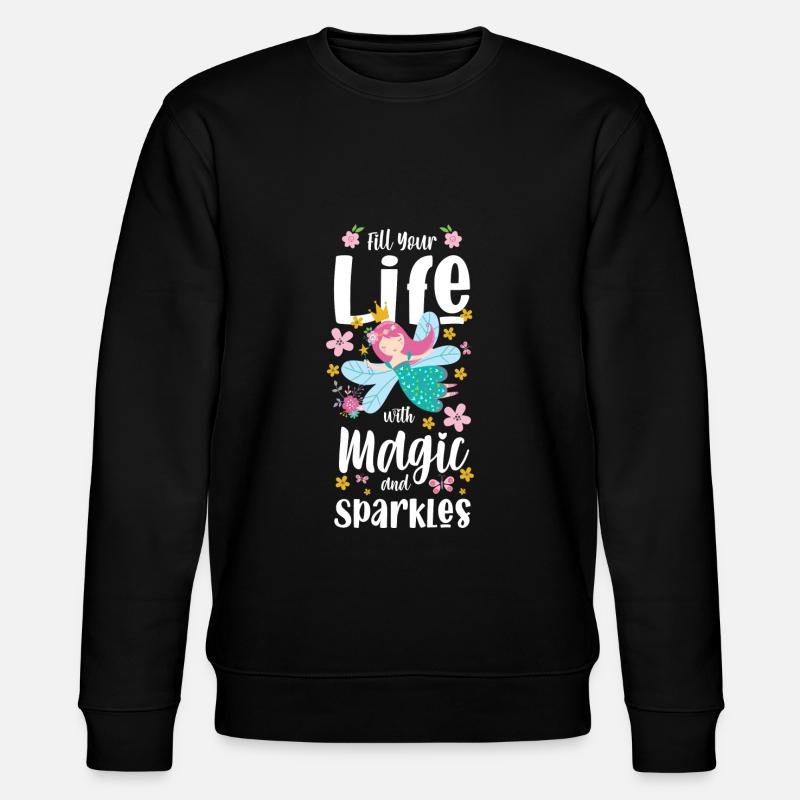 Elfe Schwester Einhorn - Stanley/Stella Unisex Bio-Sweatshirt CHANGER  - Schwarz