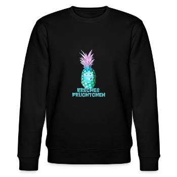 Freches Früchtchen, Ananas,Obst - Stanley/Stella Unisex Bio-Sweatshirt CHANGER  - Schwarz - Vorne - Nik (191cm) & Marisol (170cm)
