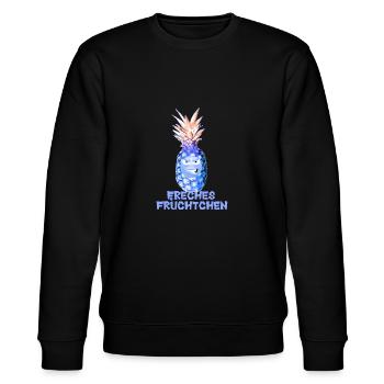 Freches Früchtchen, Ananas,Obst - Stanley/Stella Unisex Bio-Sweatshirt CHANGER  - Schwarz - Vorne - Nik (191cm) & Marisol (170cm)