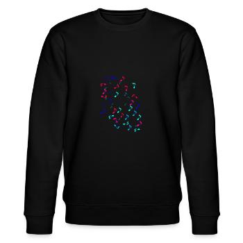 Noten, Musik, bunte Noten - Stanley/Stella Unisex Bio-Sweatshirt CHANGER  - Schwarz - Vorne - Nik (191cm) & Marisol (170cm)