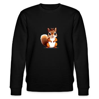 Eichhörnchen - Stanley/Stella Unisex Bio-Sweatshirt CHANGER  - Schwarz - Vorne - Nik (191cm) & Marisol (170cm)