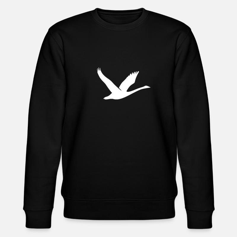 Schöne Schwan Silhouette - Stanley/Stella Unisex Bio-Sweatshirt CHANGER  - Schwarz