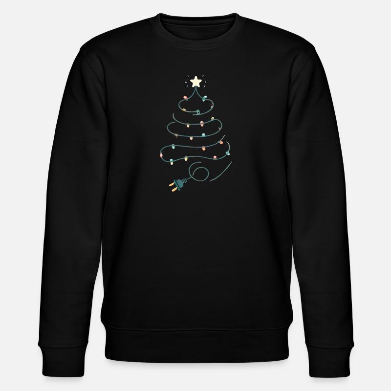 Weihnachtsbaum Lichterketten Design - Stanley/Stella Unisex Bio-Sweatshirt CHANGER  - Schwarz