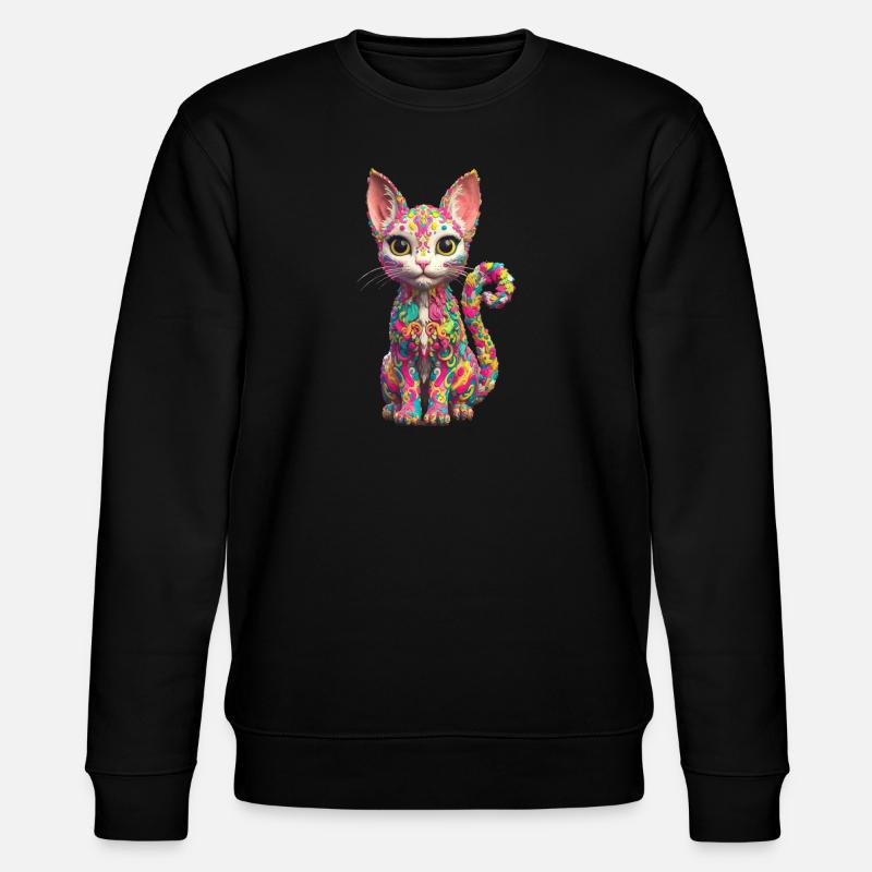 Cooles Katzen Design - Stanley/Stella Unisex Bio-Sweatshirt CHANGER  - Schwarz