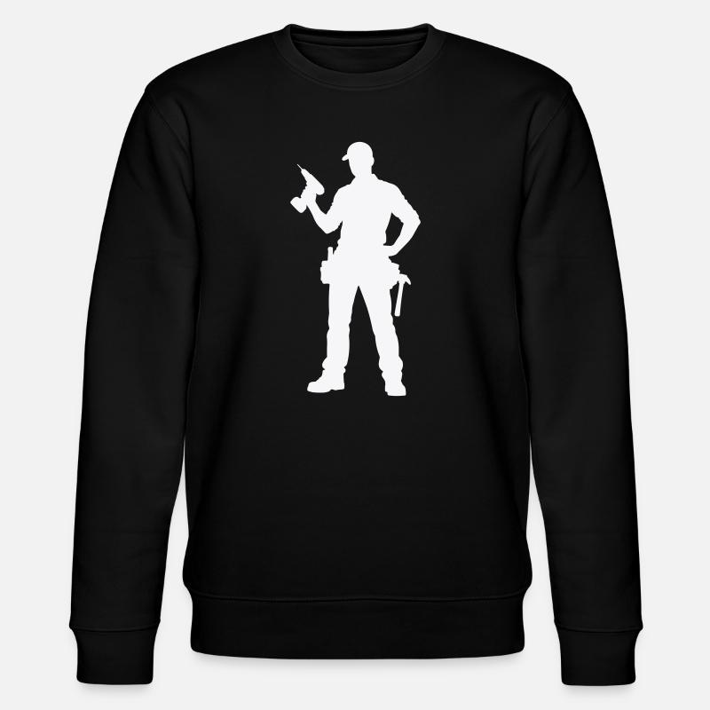 Craftsman silhouette with tools - Stanley/Stella CHANGER Unisex Organic Sweatshirt - black