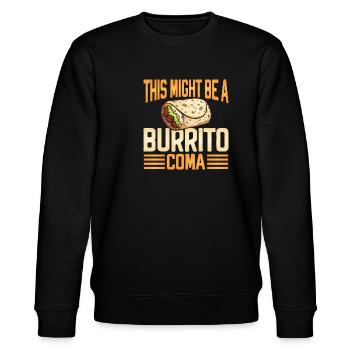 Burrito Gift - Stanley/Stella CHANGER Unisex Organic Sweatshirt - black - Front - Nik (191cm) & Marisol (170cm)