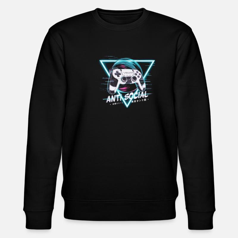 Gaming Controller Glitch Design - Stanley/Stella CHANGER Unisex Organic Sweatshirt - black