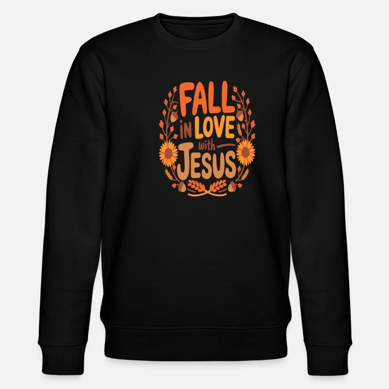 Fall in Love with Jesus - Stanley/Stella Unisex Bio-Sweatshirt CHANGER  - Schwarz