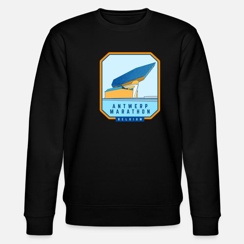 Antwerp Marathon - Belgium - Stanley/Stella CHANGER Unisex Organic Sweatshirt - black