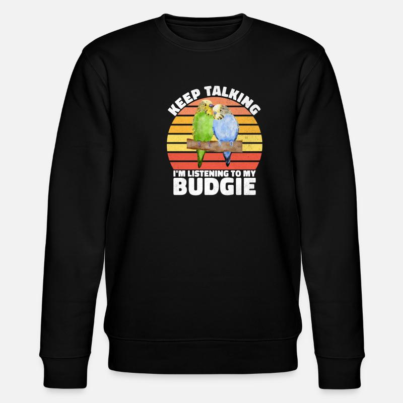 Budgie Gift - Stanley/Stella CHANGER Unisex Organic Sweatshirt - black