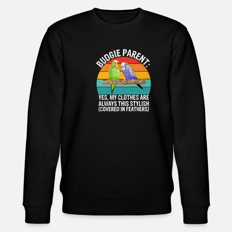 Budgie Gift - Stanley/Stella Unisex Bio-Sweatshirt CHANGER  - Schwarz