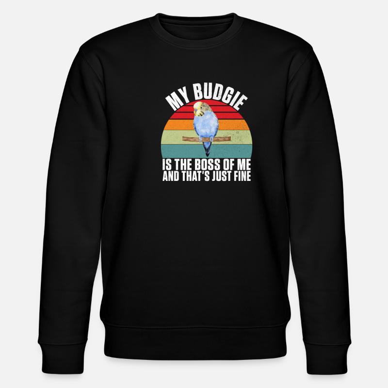 Budgie Gift - Stanley/Stella CHANGER Unisex Organic Sweatshirt - black